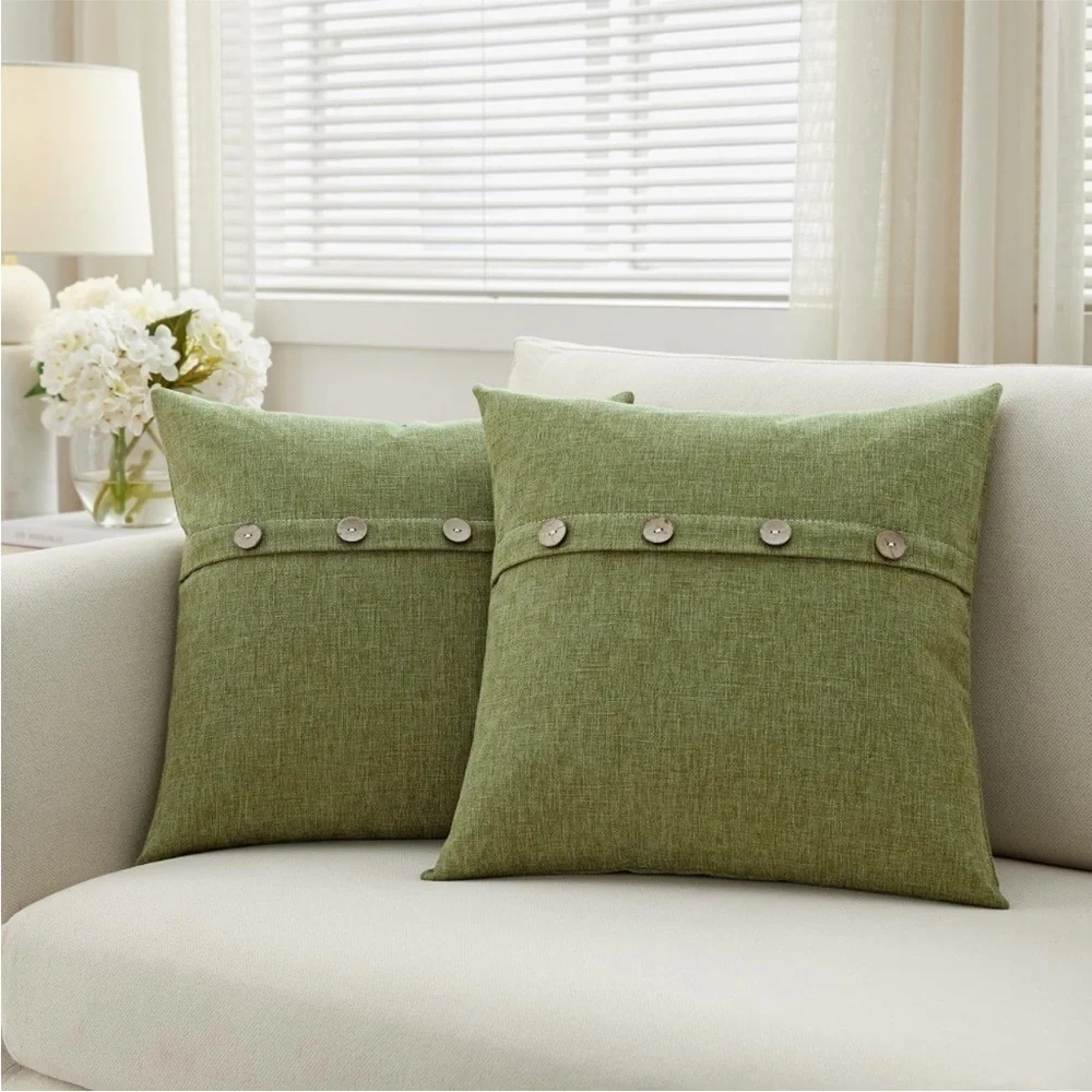 Farmhouse Mid Century Modern Bohemian Decorative Red Linen Pillow Case Cover